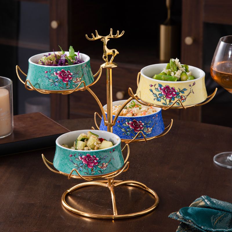 New Chinese Style Private Cuisine Specialty Plating Ceramic Snack Set Open Kitchen Cold Dish Display Tray High-end Hotel_voghion.com
