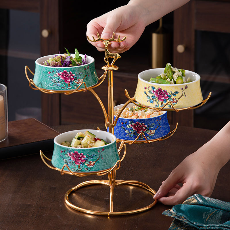 New Chinese Style Private Cuisine Specialty Plating Ceramic Snack Set Open Kitchen Cold Dish Display Tray High-end Hotel_voghion.com
