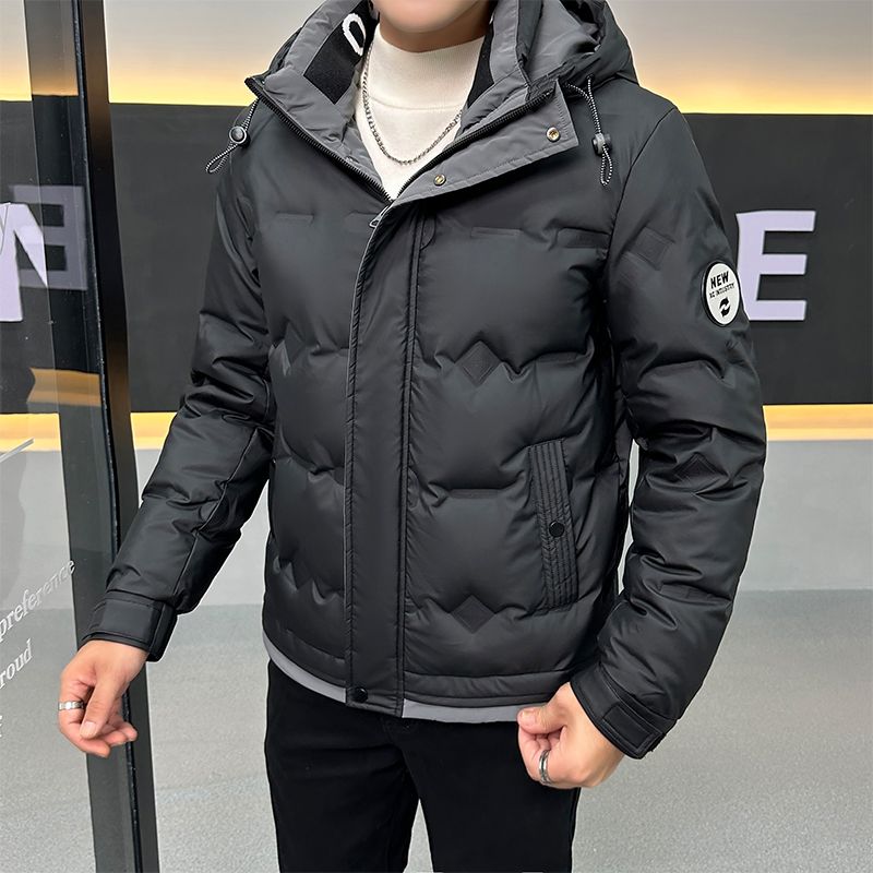 冬季新款羽绒服男连帽加厚短款锁绒保暖时尚防寒休闲鸭绒免洗外套