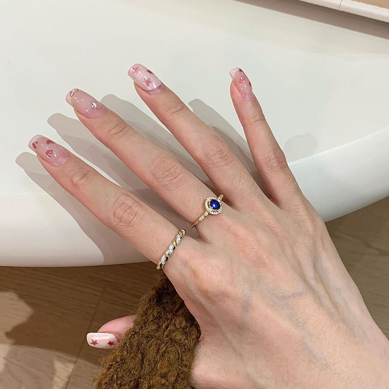 Super Sparkling Royal Blue Zircon For Women With High Beauty Luxury, Versatile Fashion, Personalized And Exquisite Ring_ipsvogv.com