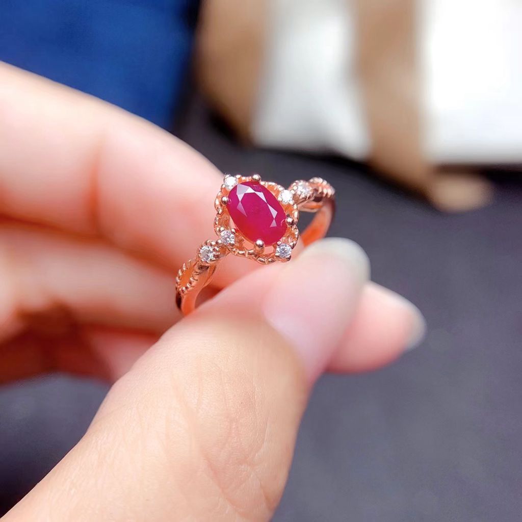 Burmese Ruby Sterling Silver Ring detail image 6