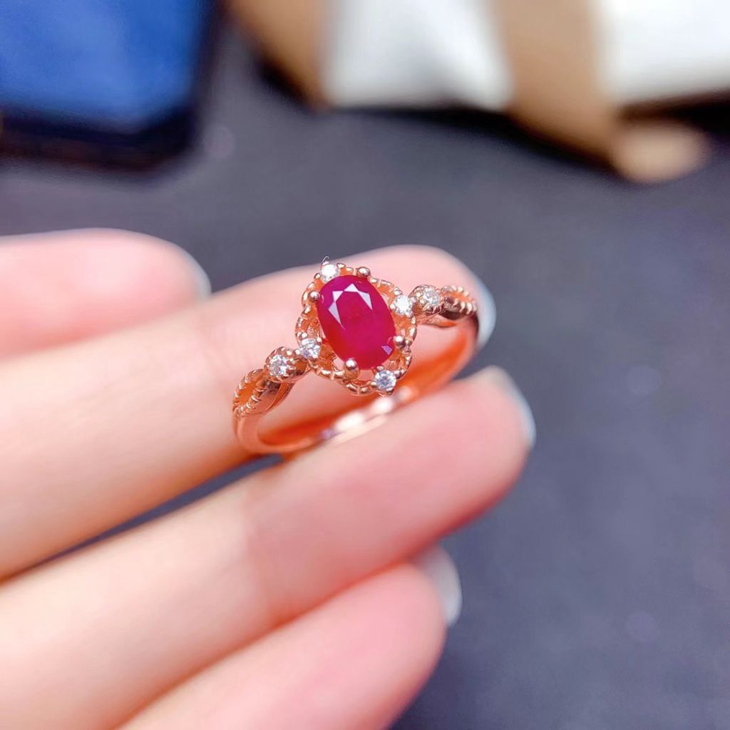 Burmese Ruby Sterling Silver Ring detail image 9
