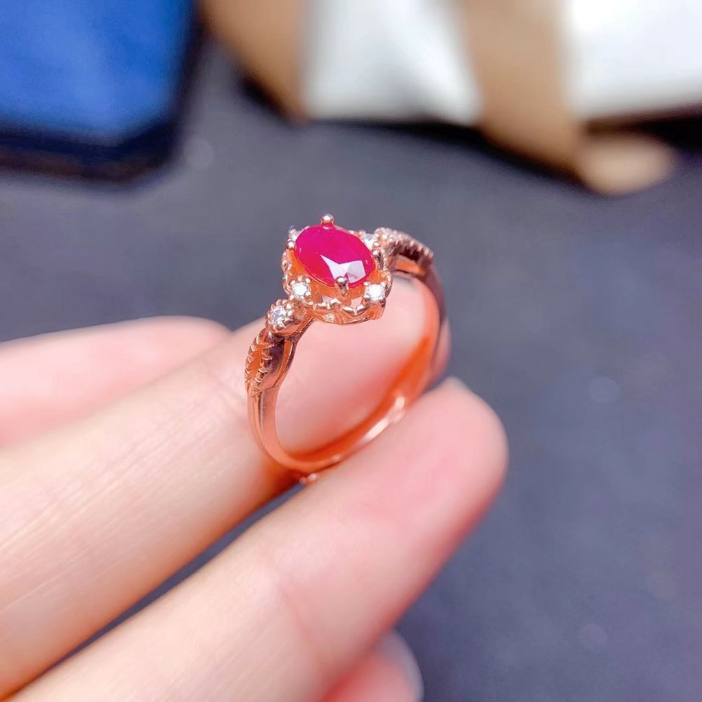 Burmese Ruby Sterling Silver Ring detail image 10