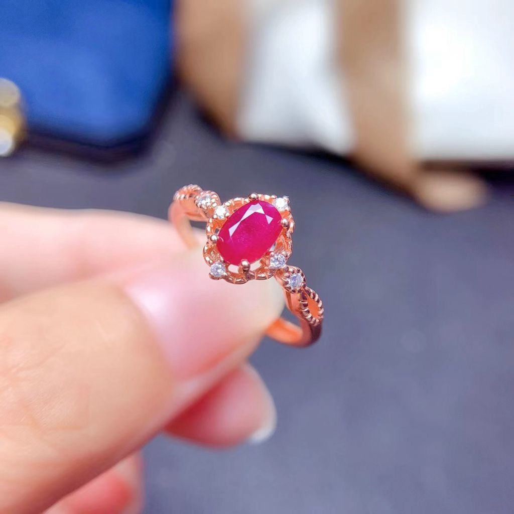 Burmese Ruby Sterling Silver Ring detail image 1