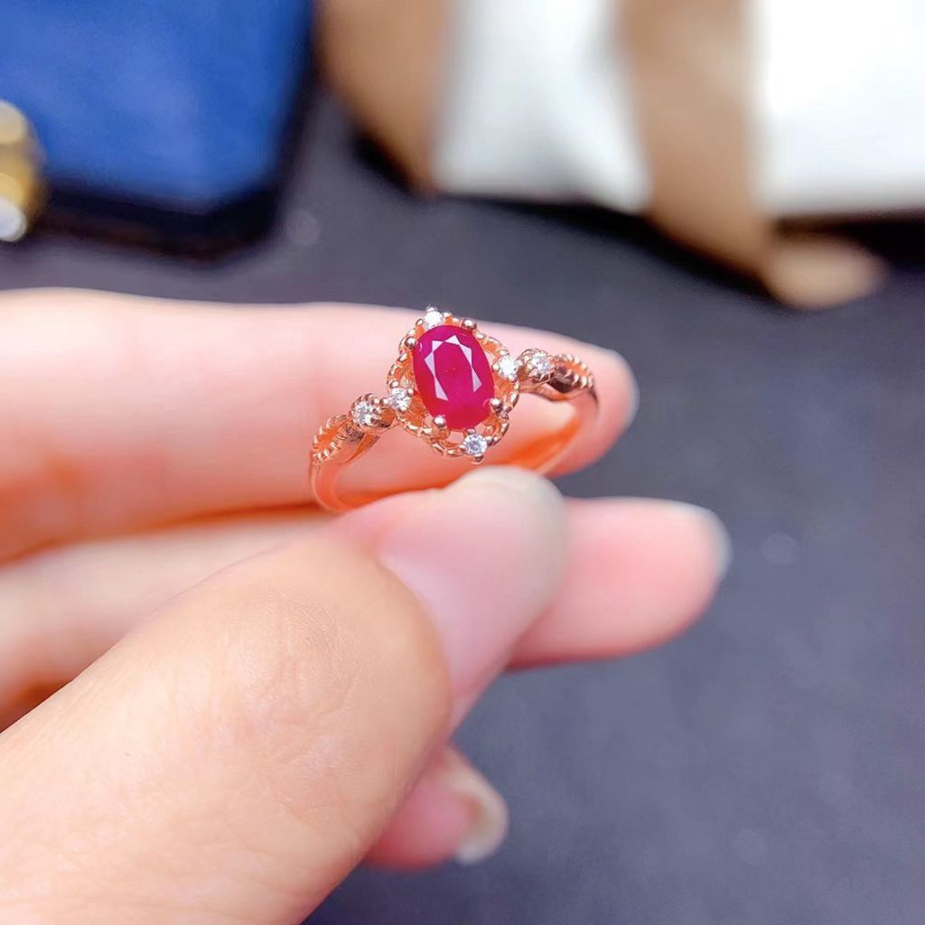 Burmese Ruby Sterling Silver Ring detail image 8