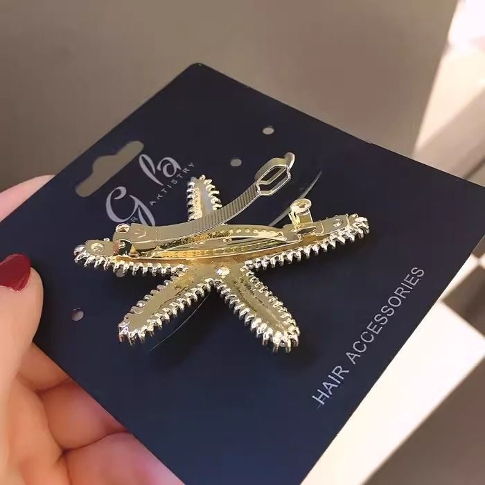 Elegante Seestern Perlen Haarspange Mit Strass Für Half Updo_voghion.com
