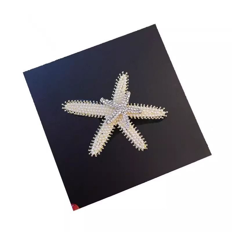 Elegante Seestern Perlen Haarspange Mit Strass Für Half Updo_voghion.com