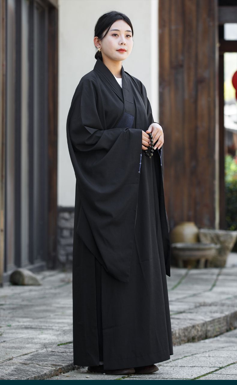 海青居士服女皈依服装禅修服法衣海清多丽丝透气不透明僧衣服春夏 detail 7
