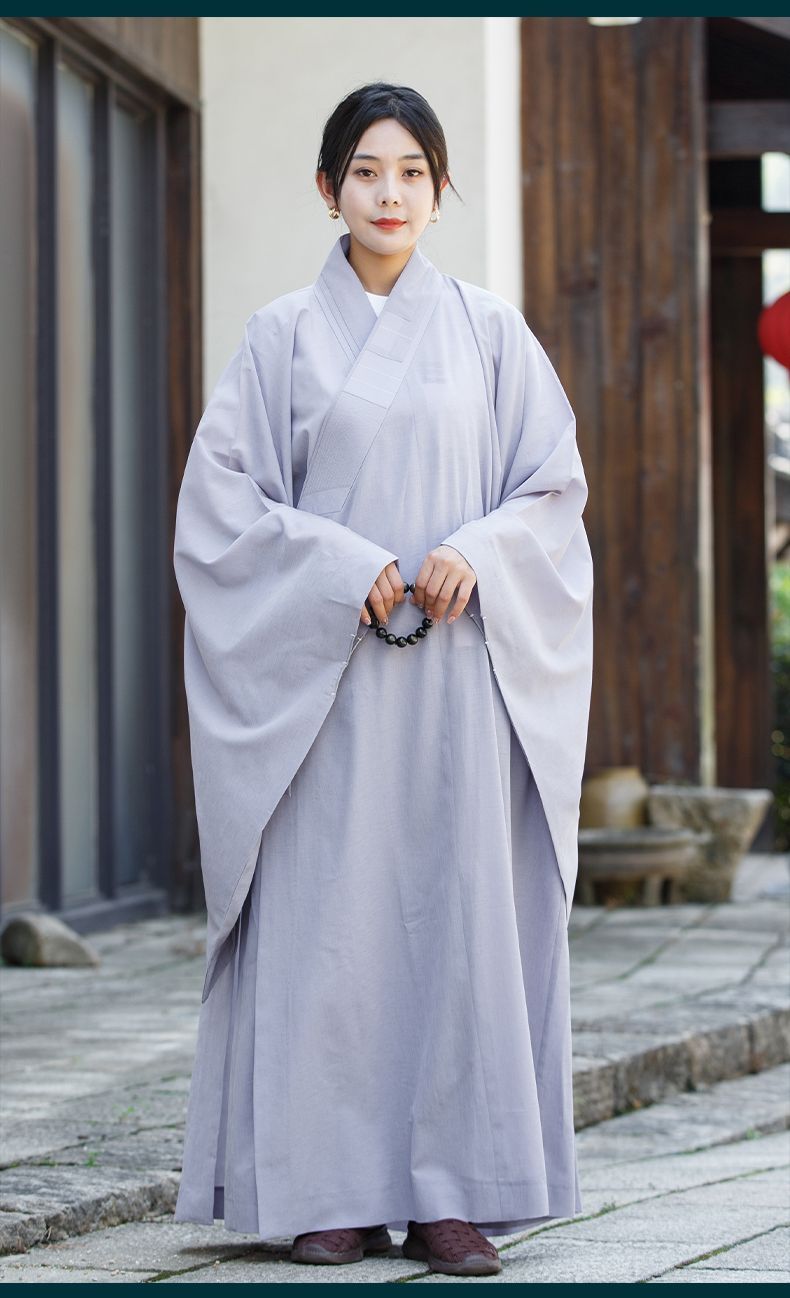 海青居士服女皈依服装禅修服法衣海清多丽丝透气不透明僧衣服春夏 detail 13