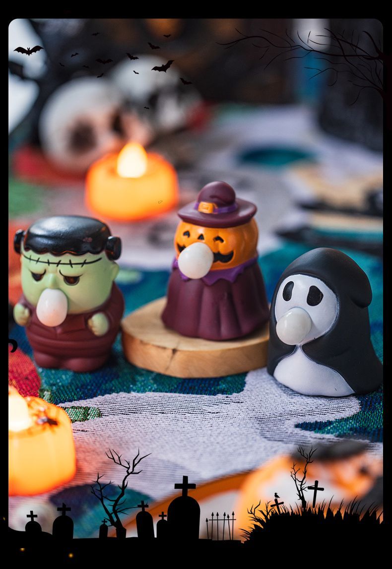Halloween de, pumpkin lanterns, figurines, pinch music, children's gifts, toys, ghosts, party scenes, props,_voghion.com