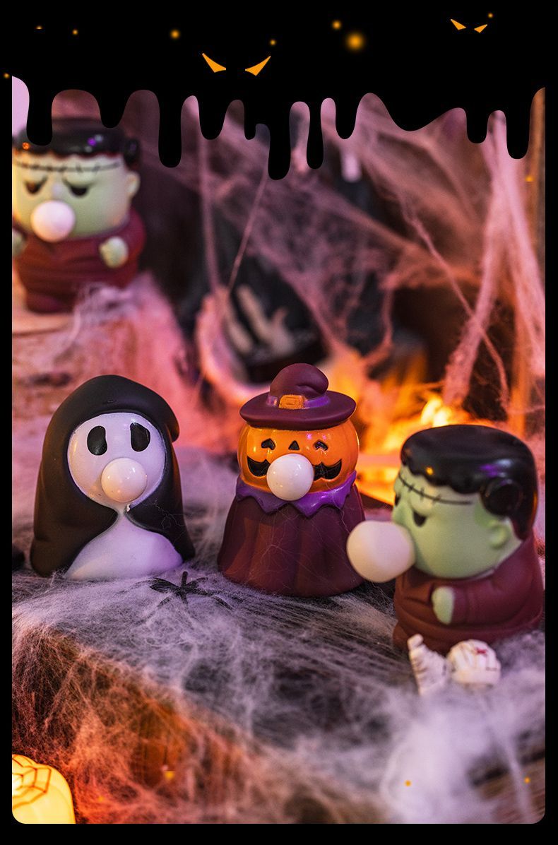 Halloween de, pumpkin lanterns, figurines, pinch music, children's gifts, toys, ghosts, party scenes, props,_voghion.com
