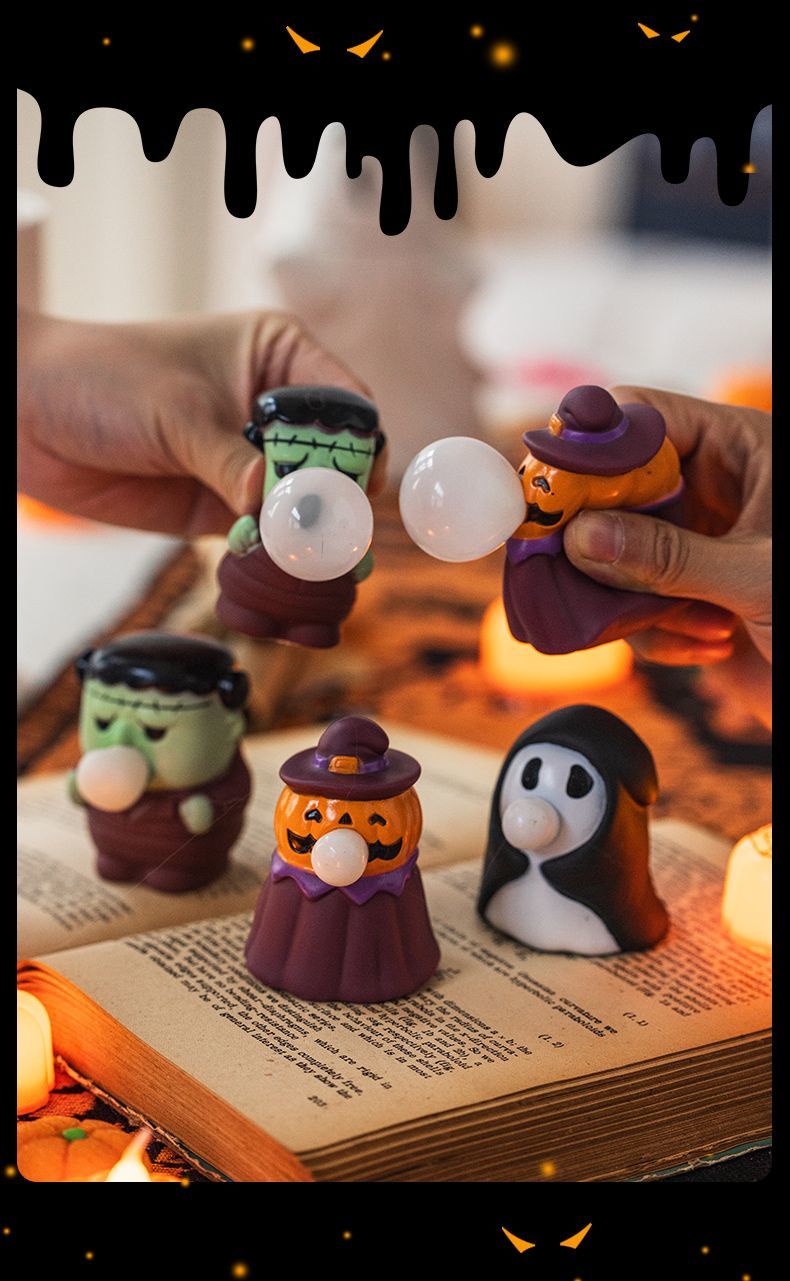 Halloween de, pumpkin lanterns, figurines, pinch music, children's gifts, toys, ghosts, party scenes, props,_voghion.com