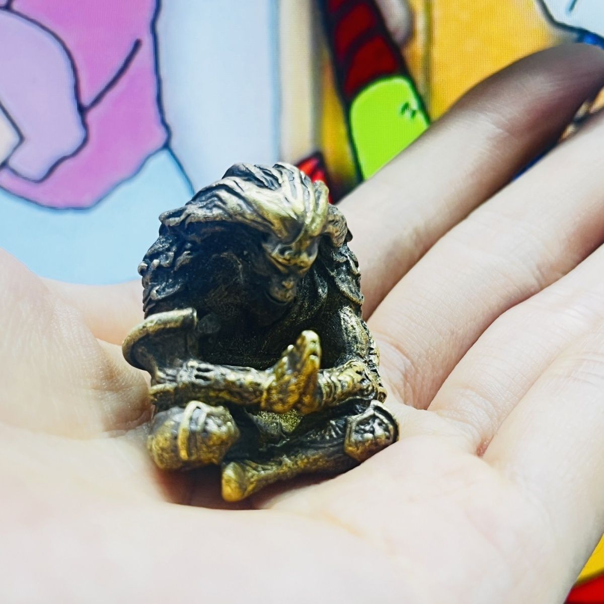 Solid Brass Monkey King Car Dashboard Ornament Sun Wukong Buddha
