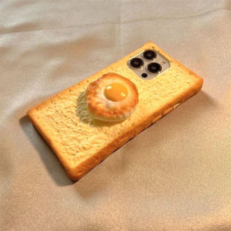 Custodia per telefono 3D Bread Toast compatibile con iPhone 15 Pro Max 14/11 antiurto 12_voghion.com