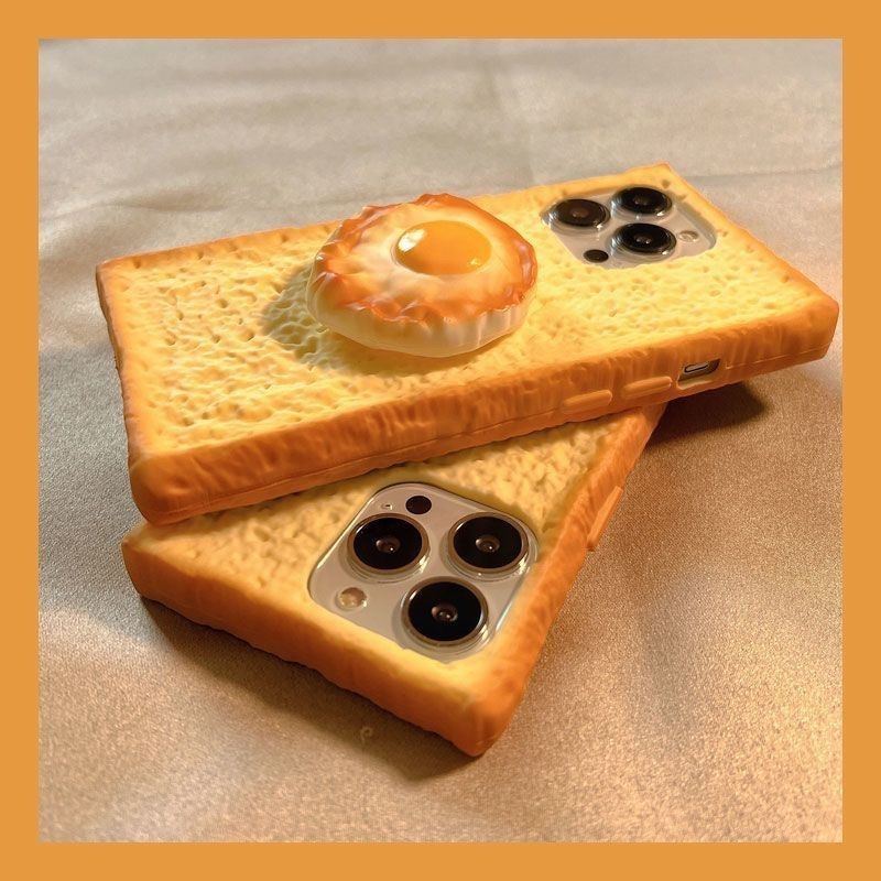 Custodia per telefono 3D Bread Toast compatibile con iPhone 15 Pro Max 14/11 antiurto 12_voghion.com