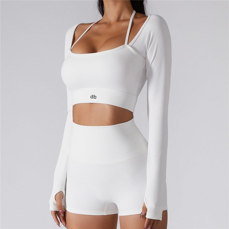 Women's Long-sleeved Yoga T-shirt With Chest Pads, Quick-drying Sports Top, Fitness Wear For Outdoor Use_ecoleips.com