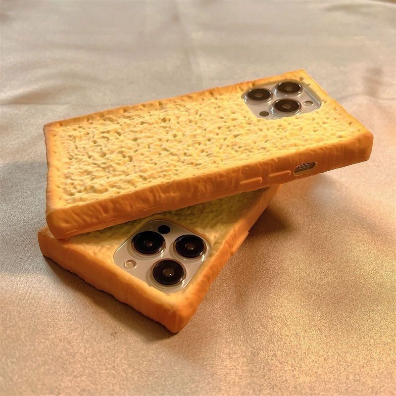 Custodia per telefono 3D Bread Toast compatibile con iPhone 15 Pro Max 14/11 antiurto 12_voghion.com