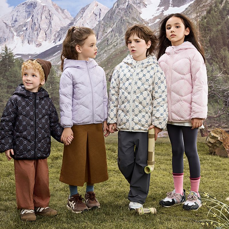 鸭鸭儿童90绒轻薄羽绒服短款男女童外套秋冬外穿休闲2025新款上衣