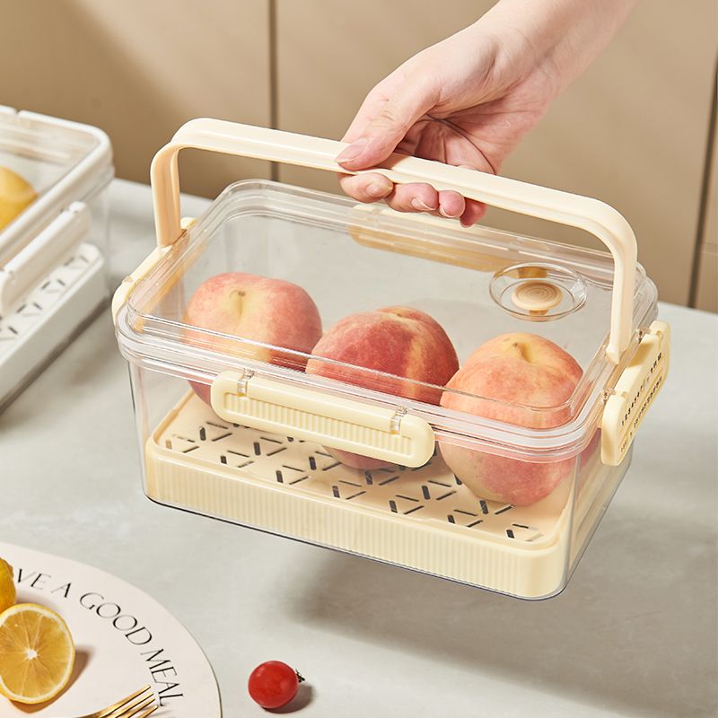 Nuevo contenedor de almacenamiento de PET para frutas y verduras en el refrigerador, organizador sellado para congelador, contenedor de conservación de alimentos frescos para picnic._voghion.com