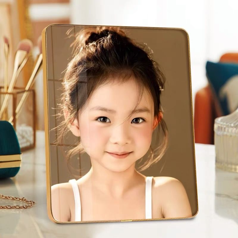 洗照片宝宝周岁写真打放大照片定制摆台简约水晶摆件桌面摆件挂画