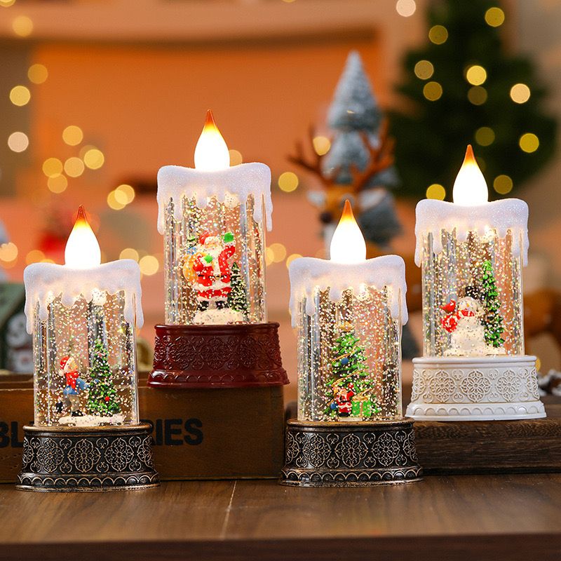 Decorations, Gifts, Creative Christmas Tree, Santa Claus, Snowman, Wind Lights, Scene, Atmosphere, Nightlight_voghion.com