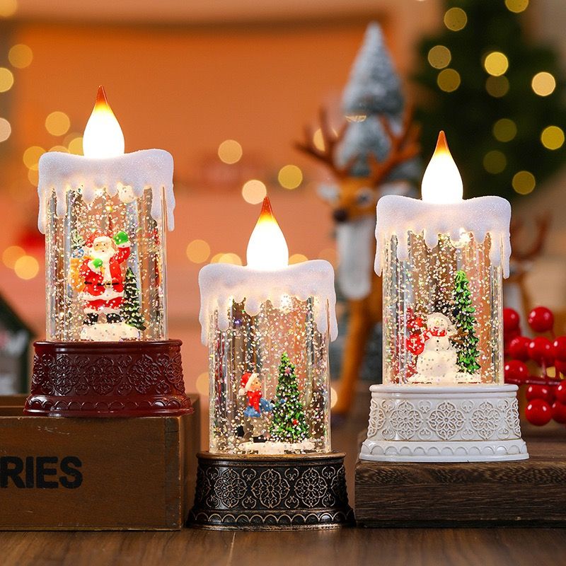 Decorations, Gifts, Creative Christmas Tree, Santa Claus, Snowman, Wind Lights, Scene, Atmosphere, Nightlight_voghion.com