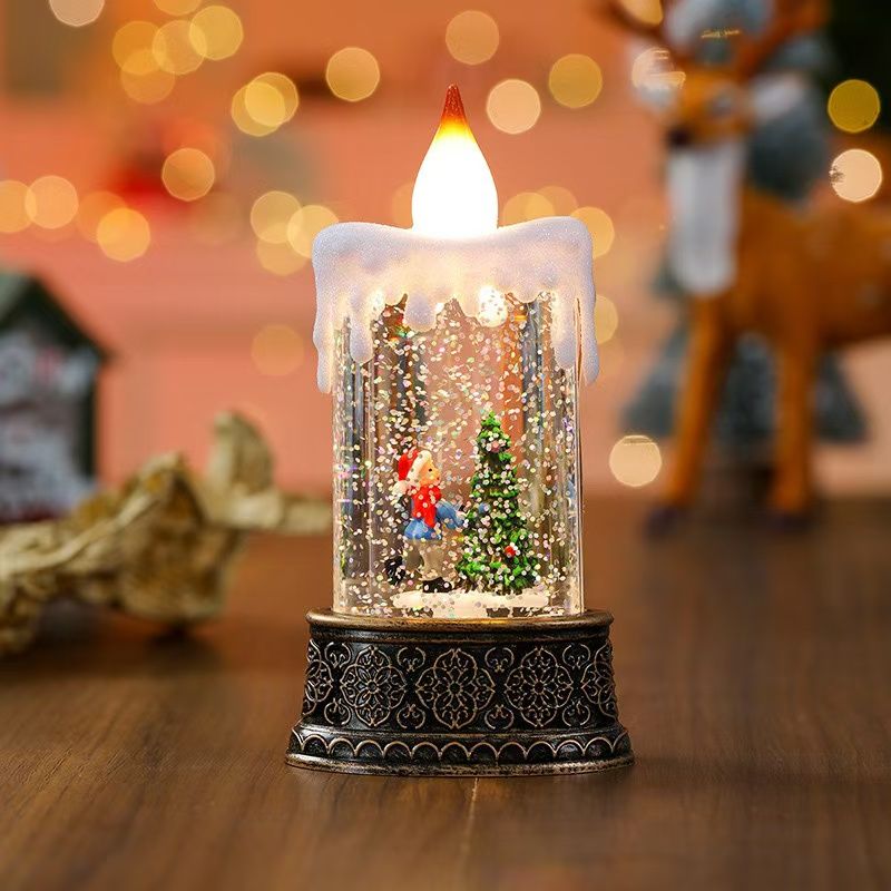Decorations, Gifts, Creative Christmas Tree, Santa Claus, Snowman, Wind Lights, Scene, Atmosphere, Nightlight_voghion.com