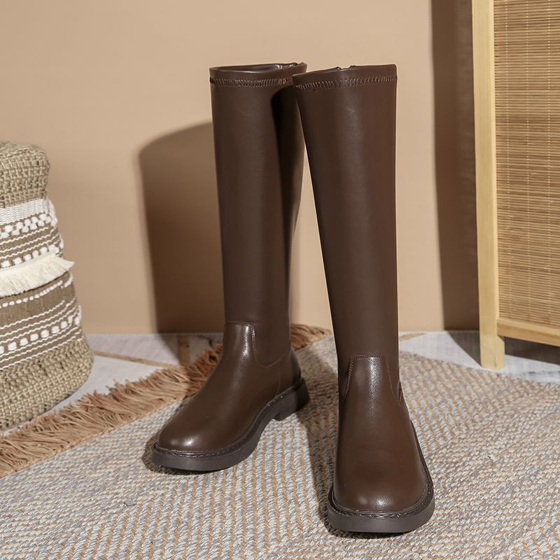However, knee long boots for women in autumn and winter flat bottom fat mm thick legs large tube knight boots high tube thin boots large size women's boots