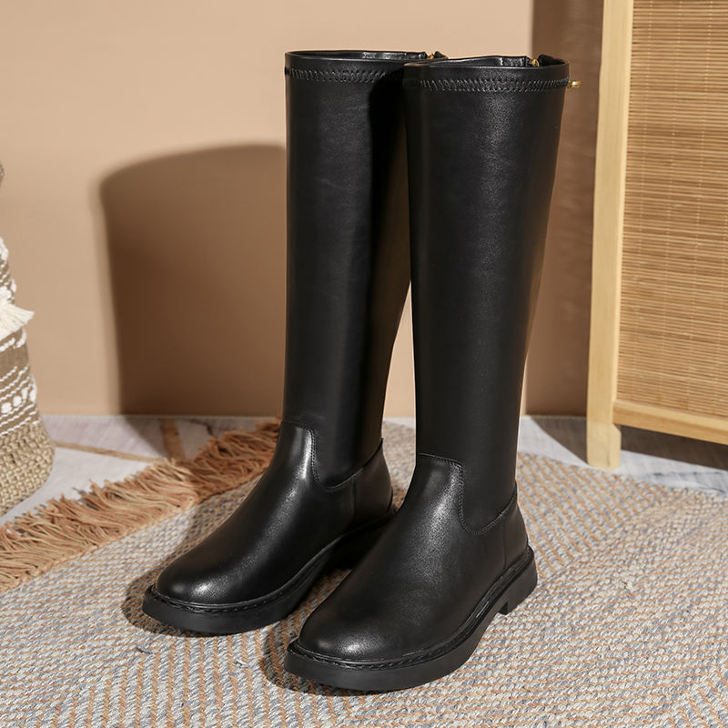 However, knee long boots for women in autumn and winter flat bottom fat mm thick legs large tube knight boots high tube thin boots large size women's boots