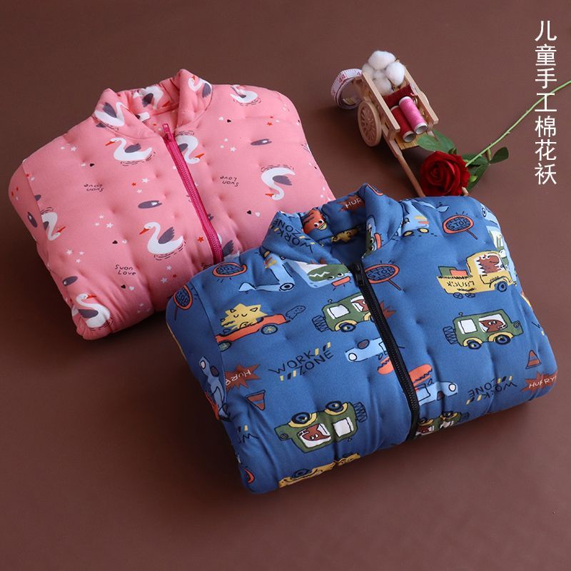 纯手工中大童棉花棉袄儿童冬季加厚棉服棉衣男女学生保暖上衣棉袄