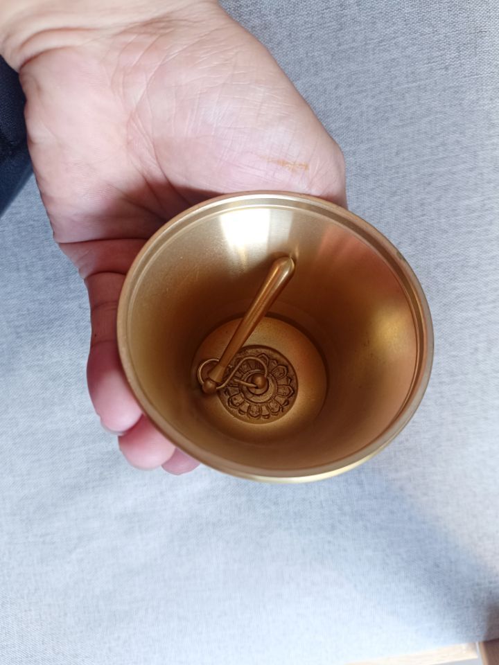 五股金刚杵铃铛藏族手摇铃法器道家三清铃黄铜手摇铃铛纯铜铃大号 detail 18