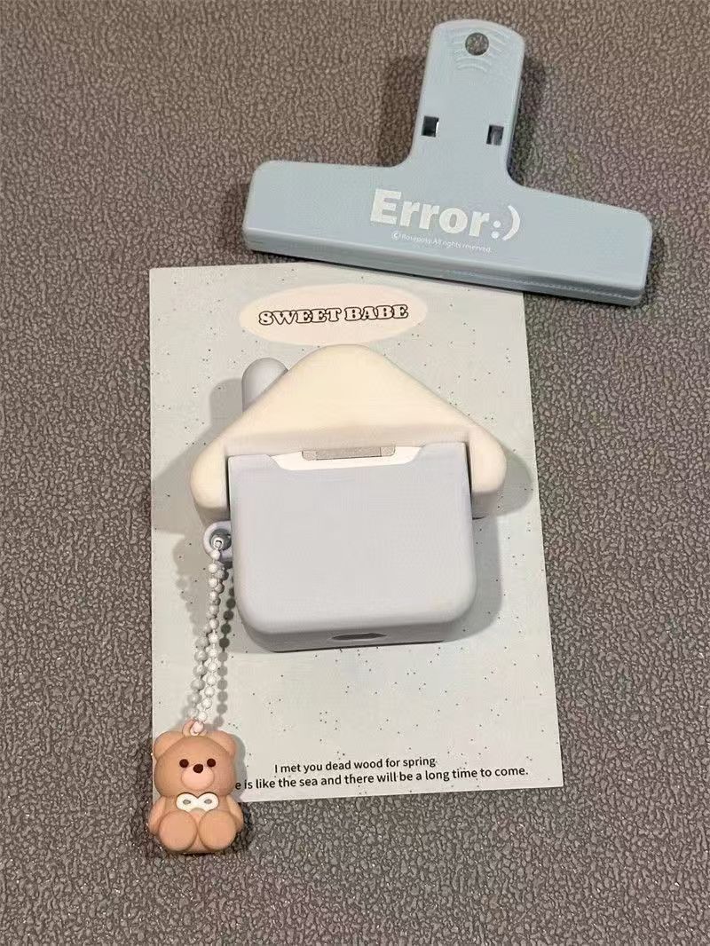 Korean Style Cute House Brown Bear Compatible With Wireless Bluetooth Pro New Model 3rd 1/2nd Gen Earphone Case_voghion.com