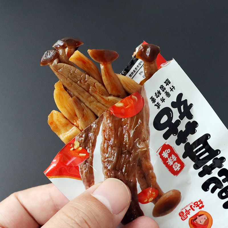 超辣鹿耳菇开袋即食泡椒小零食香辣休闲下饭菜独立小包追剧下酒菜 图 3