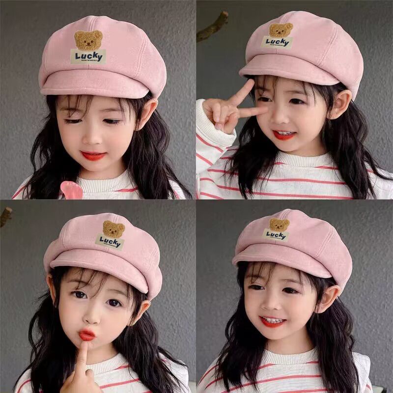 儿童帽子秋冬款女宝宝贝雷帽时尚百搭女童南瓜帽洋气鸭舌帽保暖潮