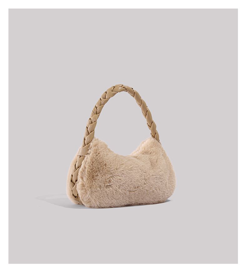 UR Λούτρινο ζυμαρικό για γυναίκες Φθινόπωρο/Χειμώνας 2024 Νέα Συλλογή Είδη γραφείου Χειρός Υφασμάτινη τσάντα με τρίχες_voghion.com