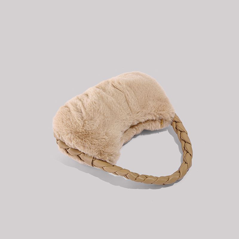 UR Λούτρινο ζυμαρικό για γυναίκες Φθινόπωρο/Χειμώνας 2024 Νέα Συλλογή Είδη γραφείου Χειρός Υφασμάτινη τσάντα με τρίχες_voghion.com