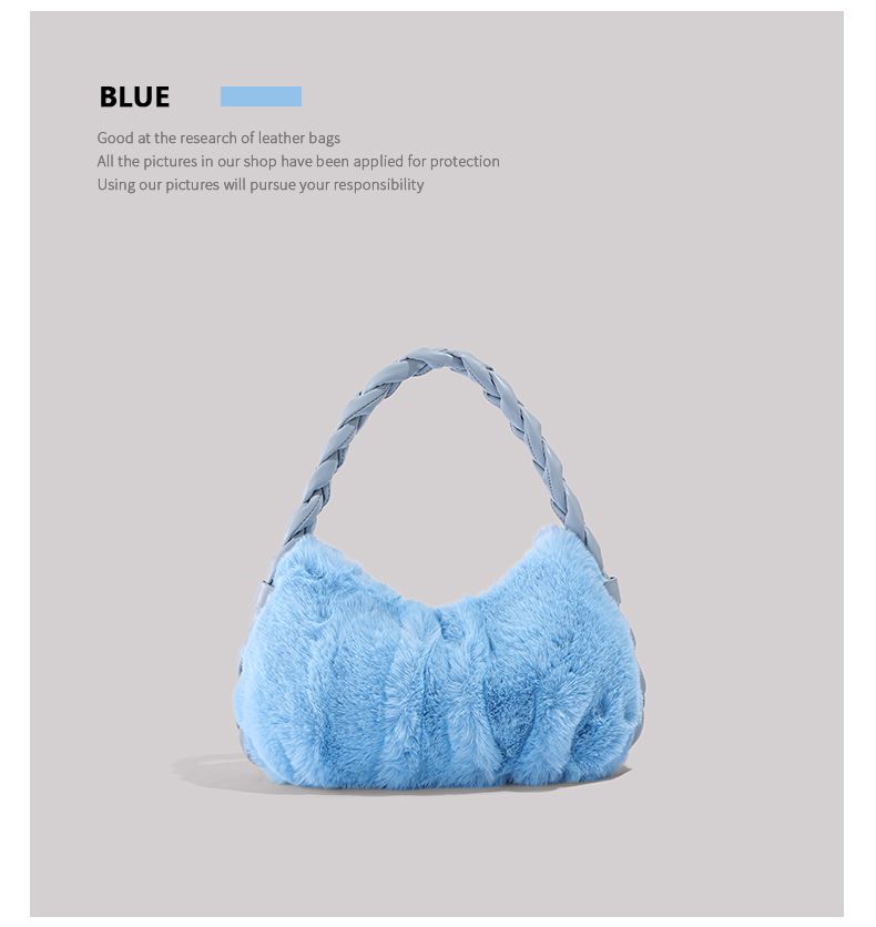 UR Λούτρινο ζυμαρικό για γυναίκες Φθινόπωρο/Χειμώνας 2024 Νέα Συλλογή Είδη γραφείου Χειρός Υφασμάτινη τσάντα με τρίχες_voghion.com