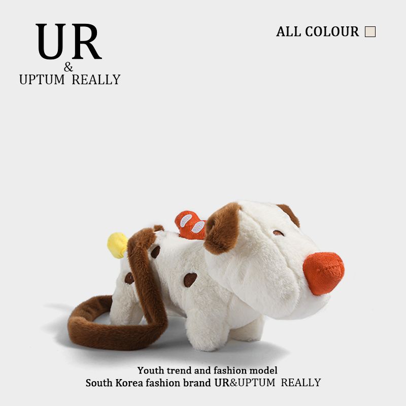 UR Cute Puppy Doll for Women 2024 Autumn/Winter New Collection Single Shoulder Crossbody Plush Mini Phone Bag_voghion.com