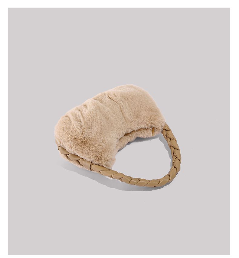 UR Λούτρινο ζυμαρικό για γυναίκες Φθινόπωρο/Χειμώνας 2024 Νέα Συλλογή Είδη γραφείου Χειρός Υφασμάτινη τσάντα με τρίχες_voghion.com