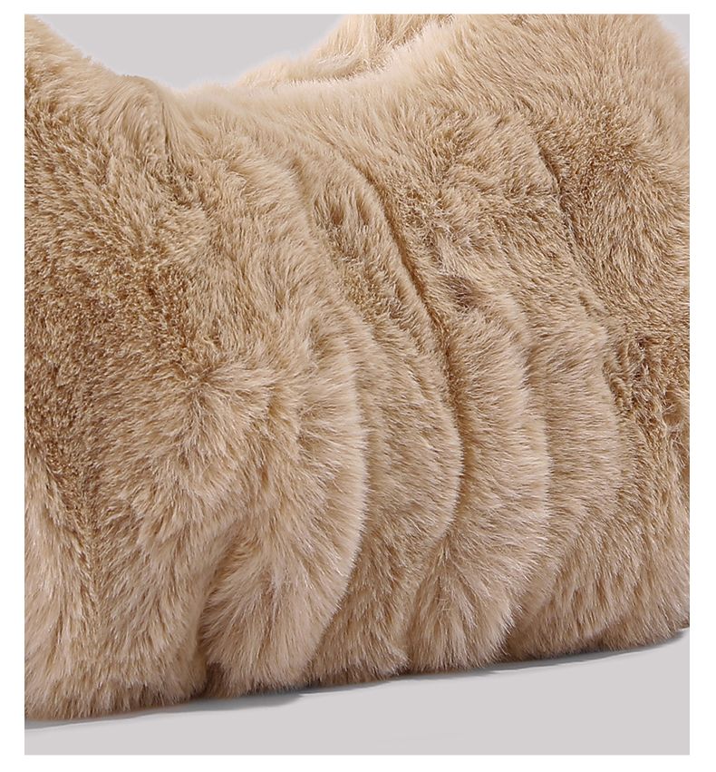 UR Λούτρινο ζυμαρικό για γυναίκες Φθινόπωρο/Χειμώνας 2024 Νέα Συλλογή Είδη γραφείου Χειρός Υφασμάτινη τσάντα με τρίχες_voghion.com