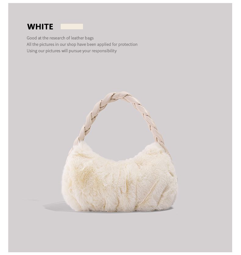 UR Λούτρινο ζυμαρικό για γυναίκες Φθινόπωρο/Χειμώνας 2024 Νέα Συλλογή Είδη γραφείου Χειρός Υφασμάτινη τσάντα με τρίχες_voghion.com
