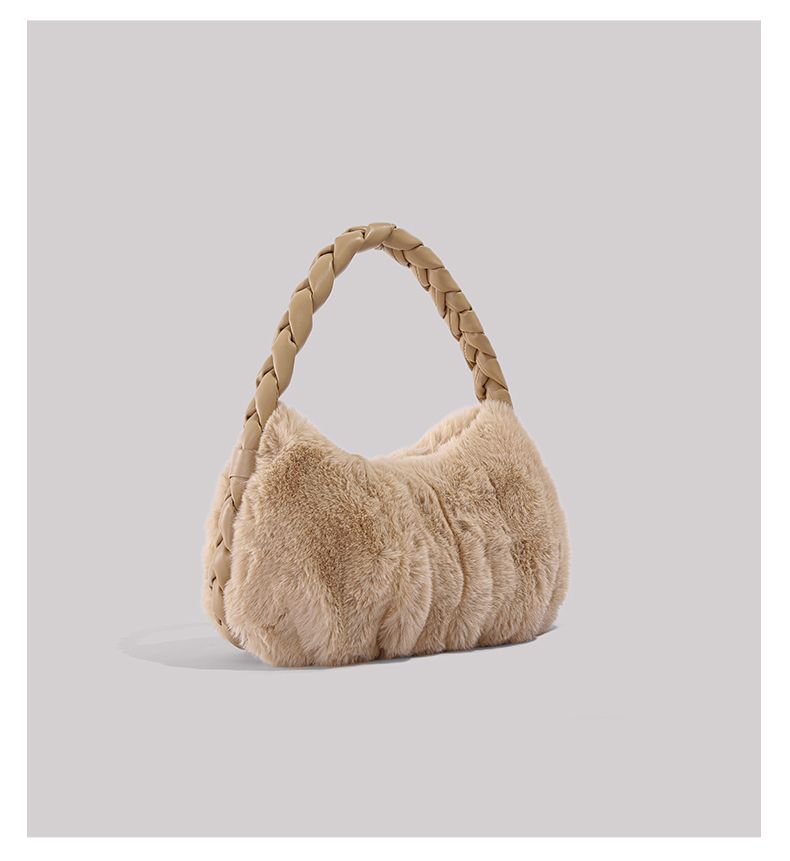 UR Λούτρινο ζυμαρικό για γυναίκες Φθινόπωρο/Χειμώνας 2024 Νέα Συλλογή Είδη γραφείου Χειρός Υφασμάτινη τσάντα με τρίχες_voghion.com