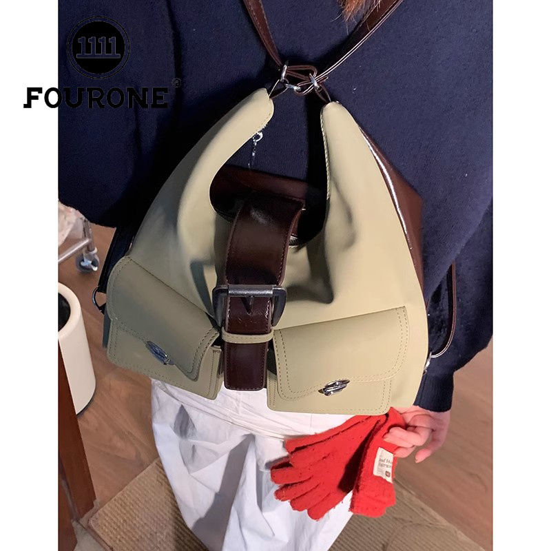 FOUR ONE Γυναικεία Τσάντα Tote από Βελούδο Ελαφιού, Νέα Μοντέρνα Κορεάτικη Τσάντα Tote Niche, Casual Τσάντα Μεγάλης Χωρητικότητας_voghion.com
