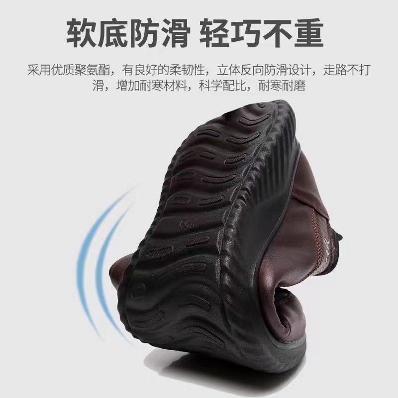 正品红蜻蜓金典男冬季加绒加厚保暖棉鞋防滑软底中老年人健步鞋男