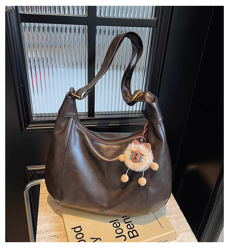 FOUR ONE borsa a tracolla versatile alla moda da donna, modello coreano, casual, di grande capacità, modello a forma di ravioli, di alta qualità_voghion.com