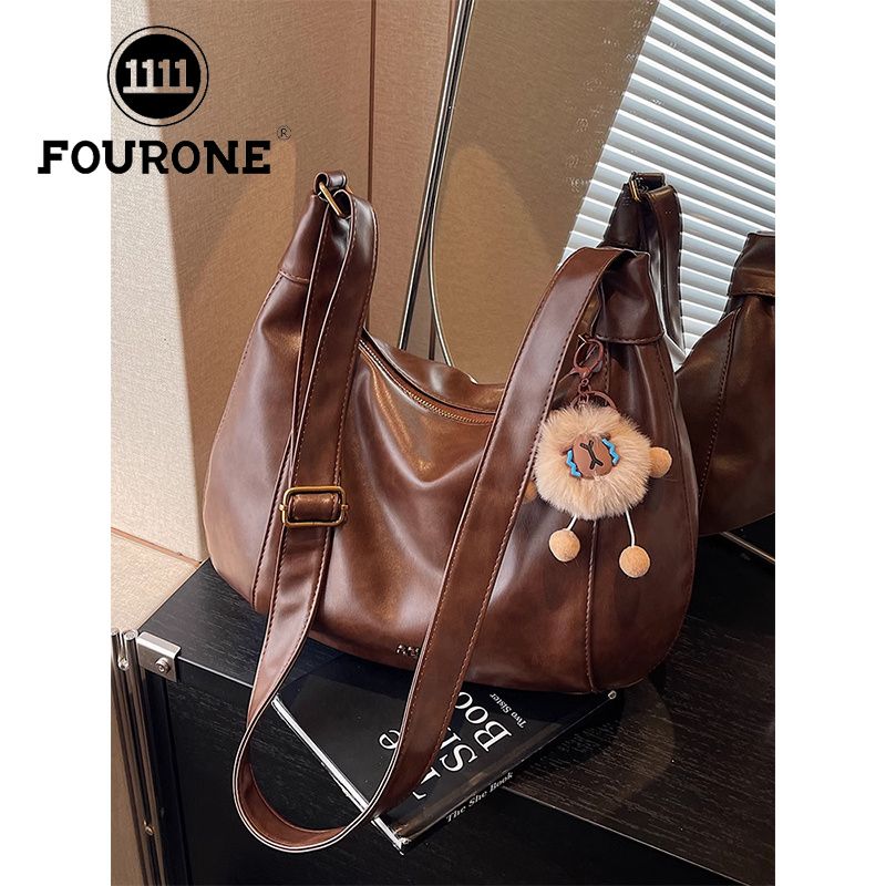 FOUR ONE borsa a tracolla versatile alla moda da donna, modello coreano, casual, di grande capacità, modello a forma di ravioli, di alta qualità_voghion.com