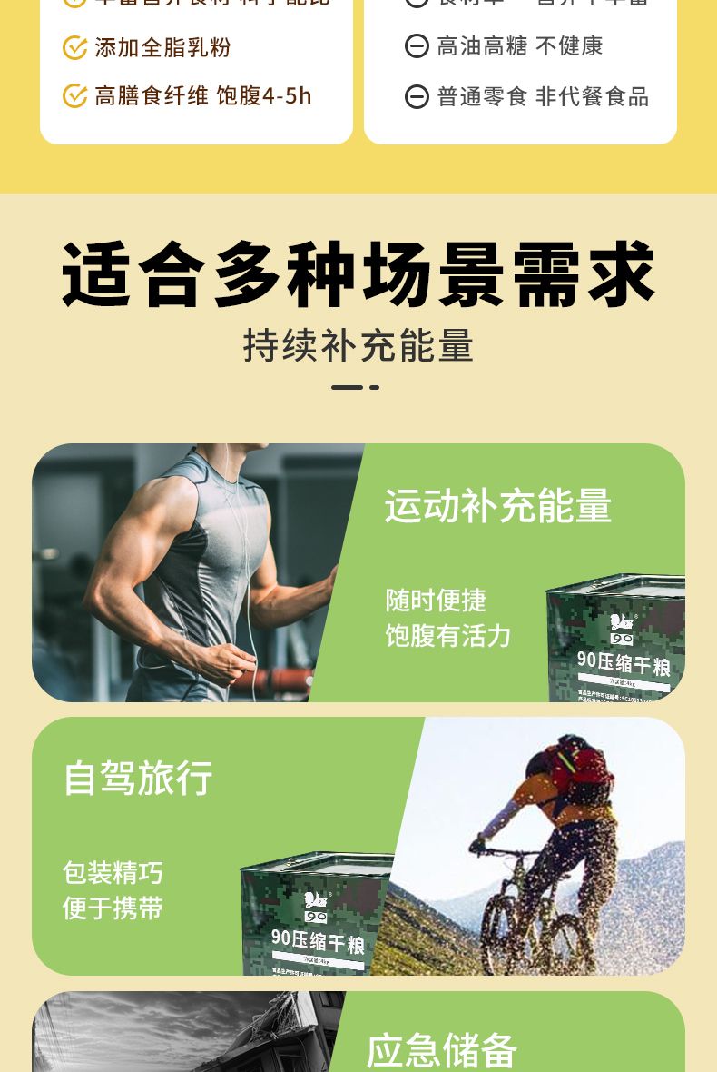 【90品牌】90新型压缩干粮户外充饥批发压缩饼干饱腹压缩饼干批发