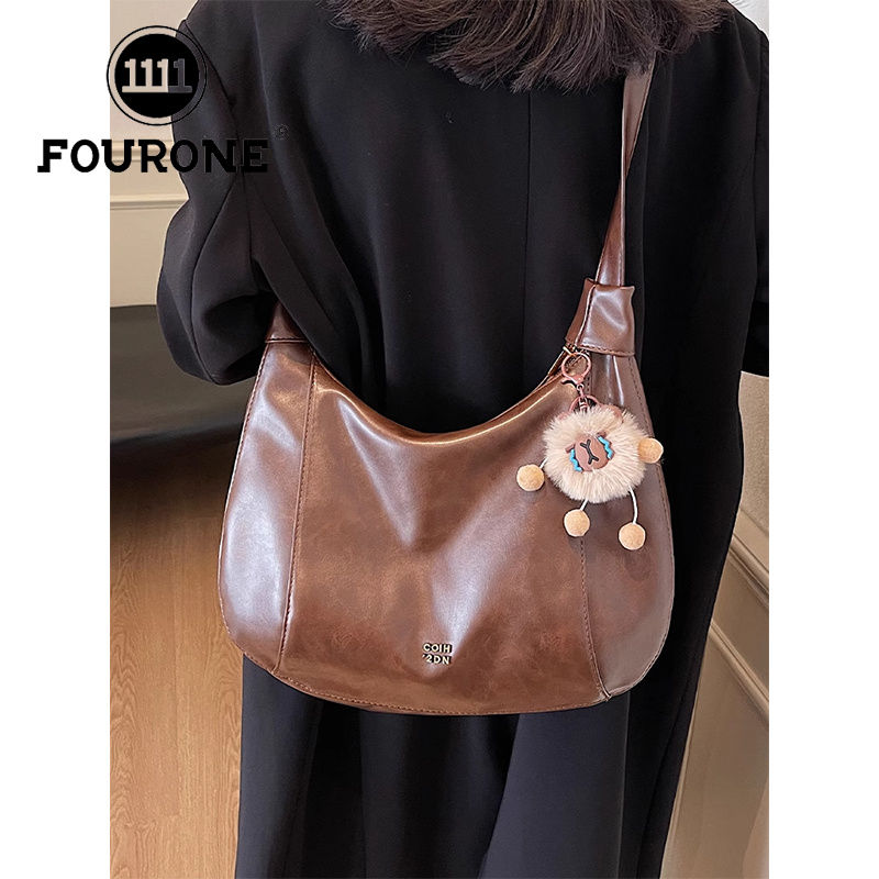 FOUR ONE borsa a tracolla versatile alla moda da donna, modello coreano, casual, di grande capacità, modello a forma di ravioli, di alta qualità_voghion.com