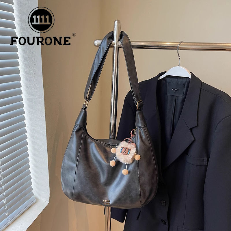 FOUR ONE borsa a tracolla versatile alla moda da donna, modello coreano, casual, di grande capacità, modello a forma di ravioli, di alta qualità_voghion.com