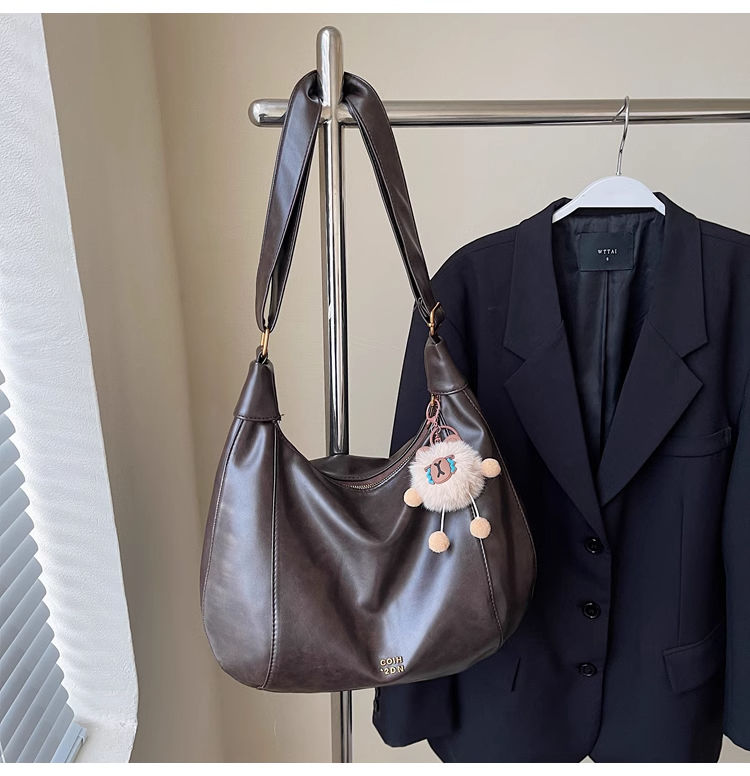 FOUR ONE borsa a tracolla versatile alla moda da donna, modello coreano, casual, di grande capacità, modello a forma di ravioli, di alta qualità_voghion.com